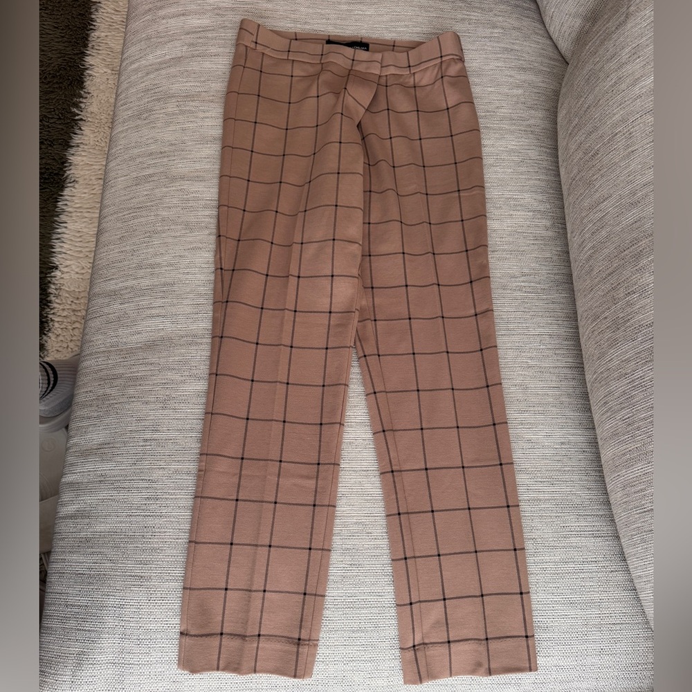 Amanda & Chelsea Brown Plaid Ankle Pants